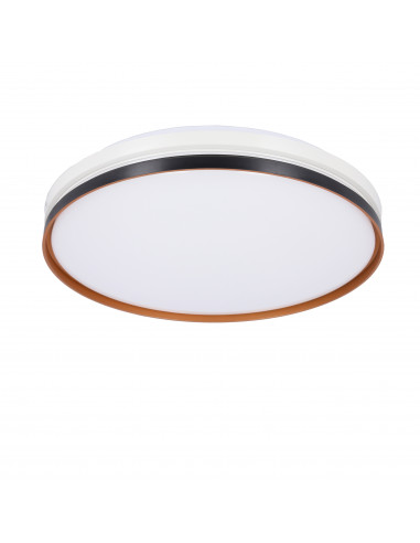 CANDELLUX MONTANA LAMPA SUFITOWA PLAFON CZARNY+BIAŁY+ZŁOTY 24W LED 40 CM KLOSZ BIAŁY 14-11329