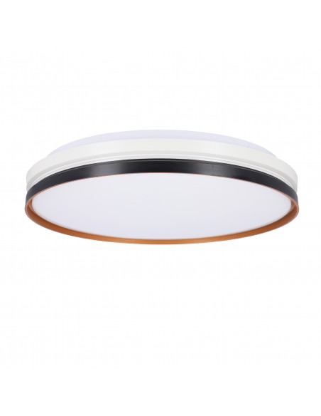 CANDELLUX MONTANA LAMPA SUFITOWA PLAFON CZARNY+BIAŁY+ZŁOTY 24W LED 40 CM KLOSZ BIAŁY 14-11329
