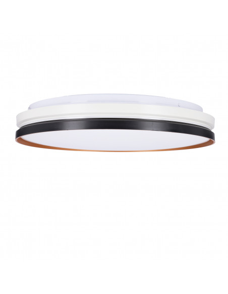 CANDELLUX MONTANA LAMPA SUFITOWA PLAFON CZARNY+BIAŁY+ZŁOTY 24W LED 40 CM KLOSZ BIAŁY 14-11329