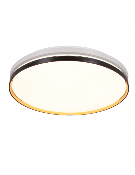 CANDELLUX MONTANA LAMPA SUFITOWA PLAFON CZARNY+BIAŁY+ZŁOTY 24W LED 40 CM KLOSZ BIAŁY 14-11329