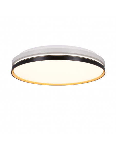 CANDELLUX MONTANA LAMPA SUFITOWA PLAFON CZARNY+BIAŁY+ZŁOTY 24W LED 40 CM KLOSZ BIAŁY 14-11329