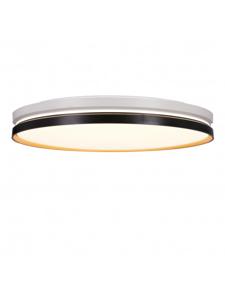 CANDELLUX MONTANA LAMPA SUFITOWA PLAFON CZARNY+BIAŁY+ZŁOTY 24W LED 40 CM KLOSZ BIAŁY 14-11329