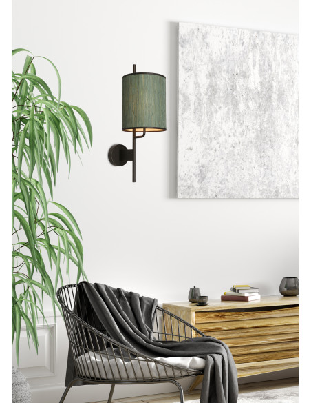 CANDELLUX BENDI LAMPA KINKIET CZARNY 1X40W E27 ABAŻUR ZIELONY 21-25296