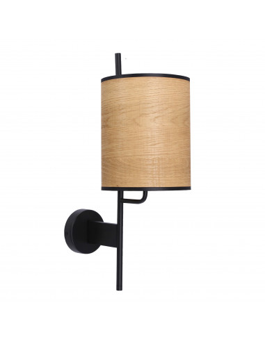 CANDELLUX ZETA LAMPA KINKIET CZARNY 1X40W E27 ABAŻUR ORZECHOWY 21-25388