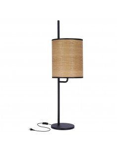 CANDELLUX ZETA LAMPA STOŁOWA CZARNY 1X40W E27 ABAŻUR ORZECHOWY 41-25401