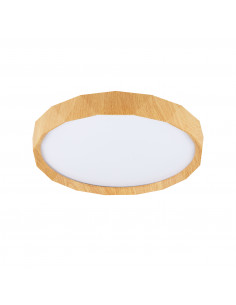 CANDELLUX CADIX LAMPA SUFITOWA PLAFON BIAŁY+DREWNIANY 24W LED 38,5 CM KLOSZ BIAŁY 13-17666