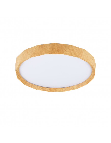 CANDELLUX CADIX LAMPA SUFITOWA PLAFON BIAŁY+DREWNIANY 24W LED 38,5 CM KLOSZ BIAŁY 13-17666