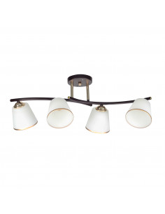 CANDELLUX GRECO LAMPA SUFITOWA CZARNY+ZŁOTY 4X40 E27 KLOSZ BIAŁY 34-22646