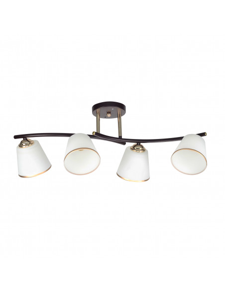 CANDELLUX GRECO LAMPA SUFITOWA CZARNY+ZŁOTY 4X40 E27 KLOSZ BIAŁY 34-22646