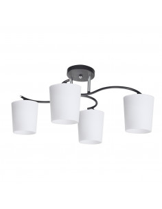 CANDELLUX ESNYR LAMPA SUFITOWA CHROMOWY+CZARNY 4X40 E27 KLOSZ BIAŁY 34-22677
