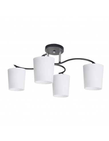 CANDELLUX ESNYR LAMPA SUFITOWA CHROMOWY+CZARNY 4X40 E27 KLOSZ BIAŁY 34-22677