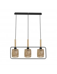 CANDELLUX CROWN LAMPA WISZĄCA CZARNY 3X40W E27 ABAŻUR BEŻOWY 33-26781