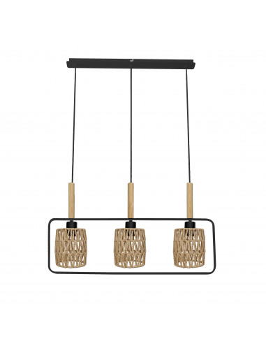 CANDELLUX CROWN LAMPA WISZĄCA CZARNY 3X40W E27 ABAŻUR BEŻOWY 33-26781