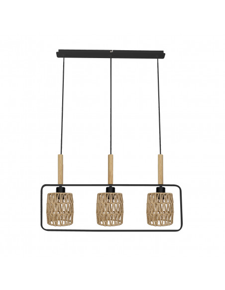 CANDELLUX CROWN LAMPA WISZĄCA CZARNY 3X40W E27 ABAŻUR BEŻOWY 33-26781