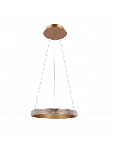 CANDELLUX Hashim lampa wisząca 40cm złoty 22W LED kryształki bezbarwne 31-28457