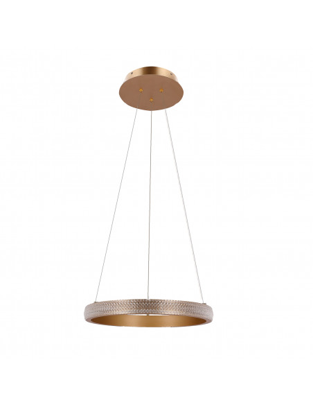 CANDELLUX Hashim lampa wisząca 40cm złoty 22W LED kryształki bezbarwne 31-28457
