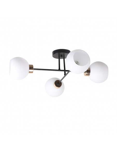CANDELLUX AMANDA LAMPA SUFITOWA CZARNY+ZŁOTY 4X40 E27 KLOSZ BIAŁY 34-21076
