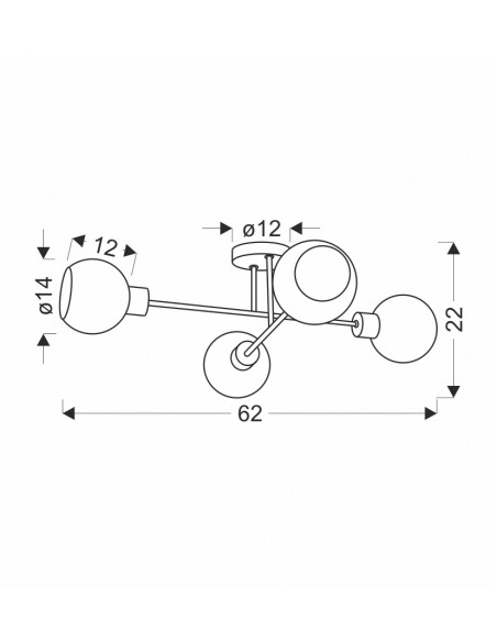CANDELLUX AMANDA LAMPA SUFITOWA CZARNY+ZŁOTY 4X40 E27 KLOSZ BIAŁY 34-21076