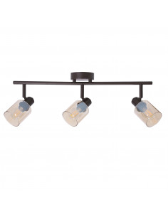 CANDELLUX AGRA LAMPA SUFITOWA BRUNATNY 3X40W E14 KLOSZ BURSZTYNOWY 93-25050