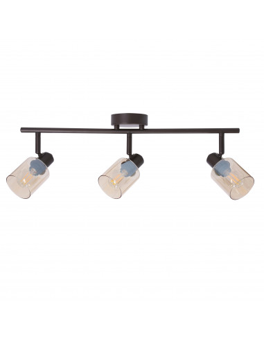 CANDELLUX AGRA LAMPA SUFITOWA BRUNATNY 3X40W E14 KLOSZ BURSZTYNOWY 93-25050