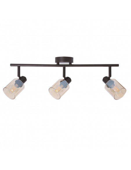 CANDELLUX AGRA LAMPA SUFITOWA BRUNATNY 3X40W E14 KLOSZ BURSZTYNOWY 93-25050