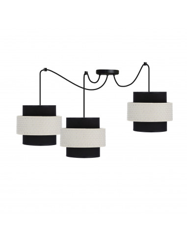 CANDELLUX Benta p lampa wisząca czarny 3x40w e27 abażur czarny+kremowy 33-17864