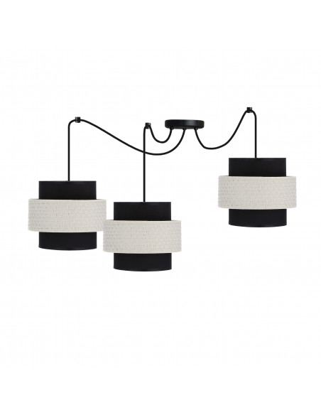 CANDELLUX Benta p lampa wisząca czarny 3x40w e27 abażur czarny+kremowy 33-17864