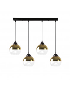 CANDELLUX CONTESSA LAMPA WISZĄCA CZARNY 4X40 E27 KLOSZ ZŁOTY 34-21274