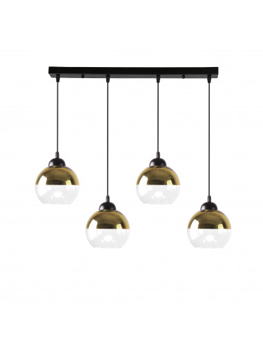 CANDELLUX CONTESSA LAMPA WISZĄCA CZARNY 4X40 E27 KLOSZ ZŁOTY 34-21274