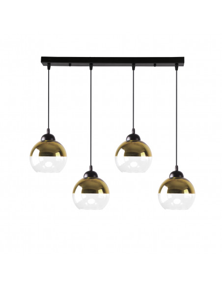 CANDELLUX CONTESSA LAMPA WISZĄCA CZARNY 4X40 E27 KLOSZ ZŁOTY 34-21274