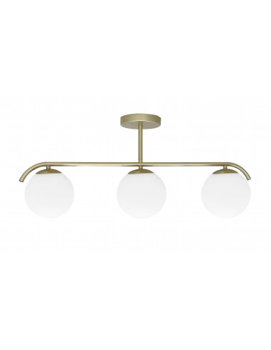 CANDELLUX AMADEO lampa sufitowa mosiężny 3x40W E14 klosz biały 33-35424
