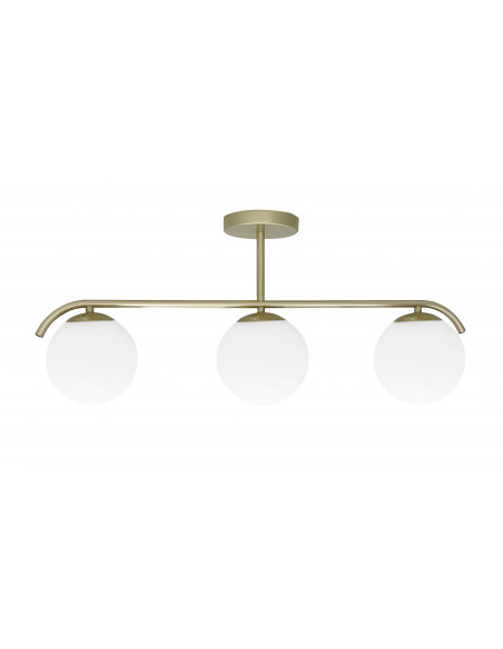 CANDELLUX AMADEO lampa sufitowa mosiężny 3x40W E14 klosz biały 33-35424