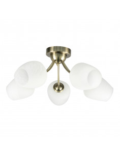 CANDELLUX ZINA LAMPA SUFITOWA PATYNOWY 5X40 E27 KLOSZ BIAŁY 35-22592