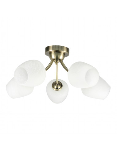 CANDELLUX ZINA LAMPA SUFITOWA PATYNOWY 5X40 E27 KLOSZ BIAŁY 35-22592