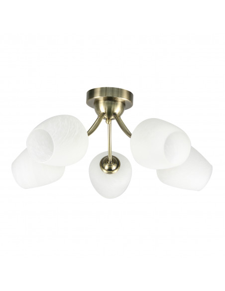 CANDELLUX ZINA LAMPA SUFITOWA PATYNOWY 5X40 E27 KLOSZ BIAŁY 35-22592