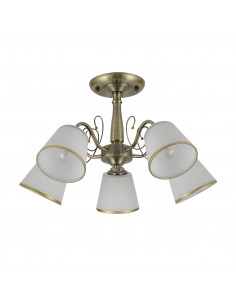 CANDELLUX LOSANNA LAMPA WISZĄCA PATYNOWY 5X40W E14 KLOSZ BIAŁY Z OBWÓDKĄ 35-26583