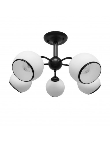 CANDELLUX MARINEN LAMPA WISZĄCA CZARNY 5X40W E27 KLOSZ BIAŁY Z OBWÓDKĄ 35-26576