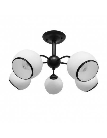 CANDELLUX MARINEN LAMPA WISZĄCA CZARNY 5X40W E27 KLOSZ BIAŁY Z OBWÓDKĄ 35-26576
