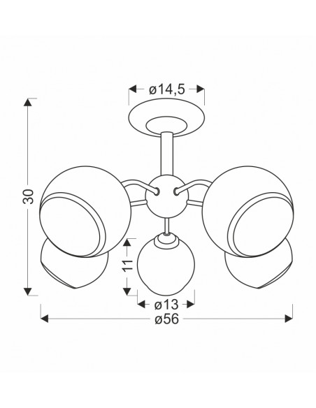 CANDELLUX MARINEN LAMPA WISZĄCA CZARNY 5X40W E27 KLOSZ BIAŁY Z OBWÓDKĄ 35-26576