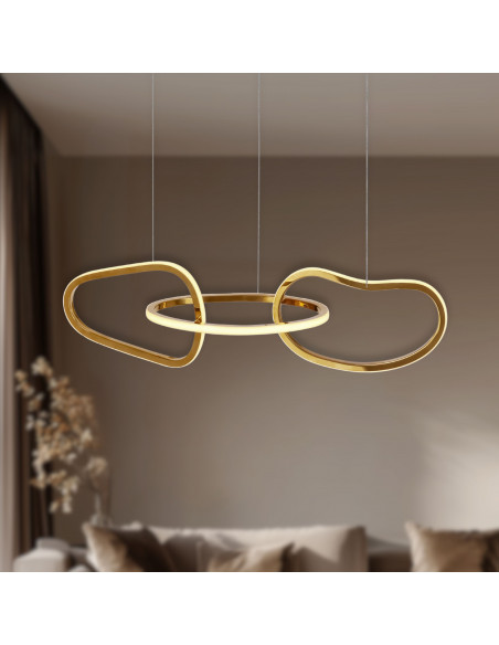 CANDELLUX ANNELI lampa wisząca francuskie złoto 30W LED 3000K maskownica biała 33-35639