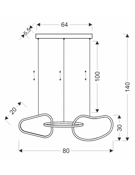 CANDELLUX ANNELI lampa wisząca francuskie złoto 30W LED 3000K maskownica biała 33-35639