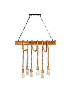 CANDELLUX Vint lampa wisząca drewniany 6x40W E27 36-28693
