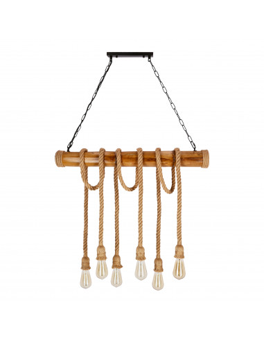 CANDELLUX Vint lampa wisząca drewniany 6x40W E27 36-28693