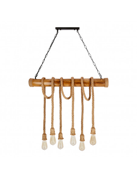 CANDELLUX Vint lampa wisząca drewniany 6x40W E27 36-28693