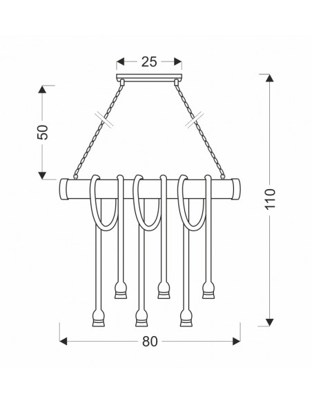 CANDELLUX Vint lampa wisząca drewniany 6x40W E27 36-28693