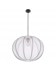 CANDELLUX MELLOW lampa wisząca czarny 1x40W E27 abażur mist 52 biały kula 31-41951