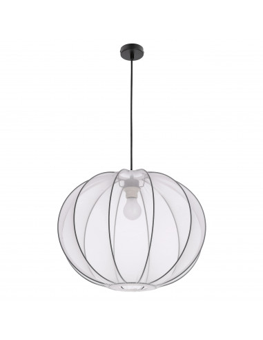 CANDELLUX MELLOW lampa wisząca czarny 1x40W E27 abażur mist 52 biały kula 31-41951