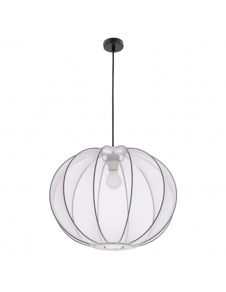 CANDELLUX MELLOW lampa wisząca czarny 1x40W E27 abażur mist 52 biały kula 31-41951