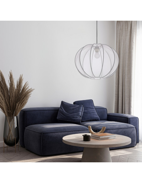 CANDELLUX MELLOW lampa wisząca czarny 1x40W E27 abażur mist 52 biały kula 31-41951