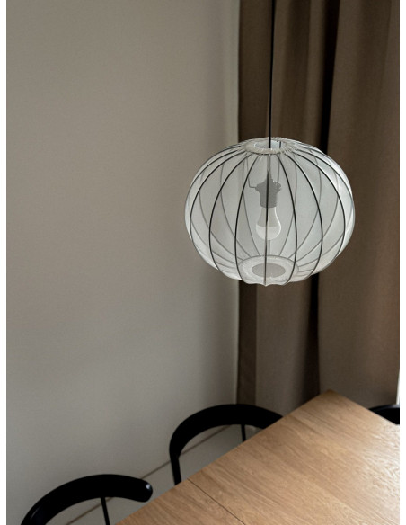CANDELLUX MELLOW lampa wisząca czarny 1x40W E27 abażur mist 52 biały kula 31-41951